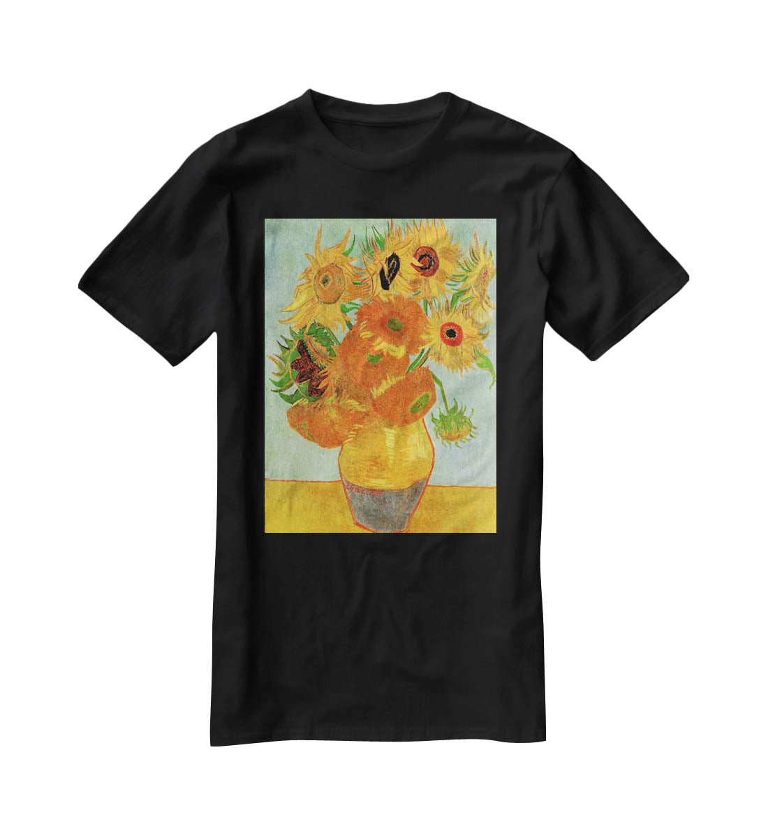 Still Life Vase with Twelve Sunflowers by Van Gogh T-Shirt - Canvas Art Rocks - 1