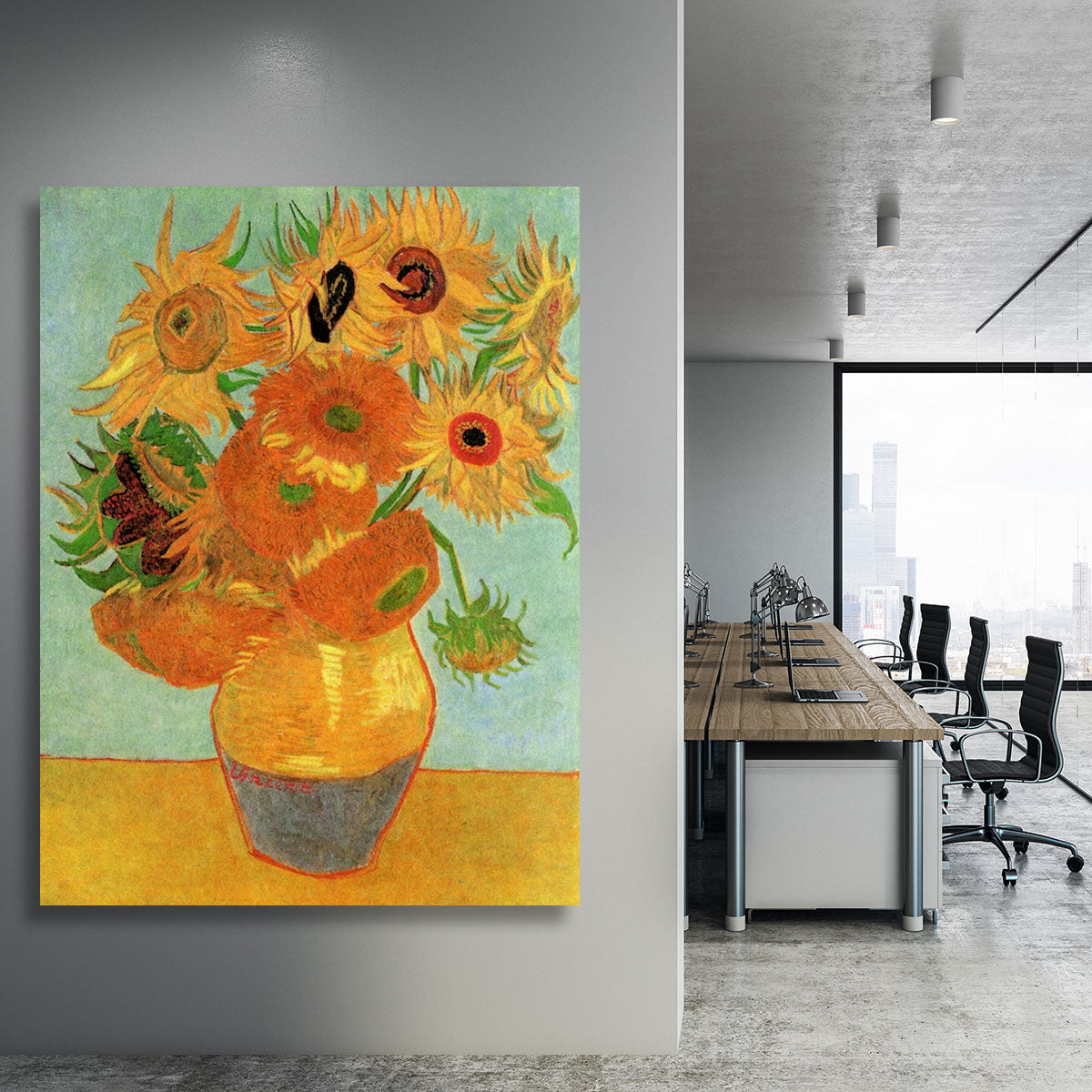 Still Life Vase with Twelve Sunflowers by Van Gogh Canvas Print or