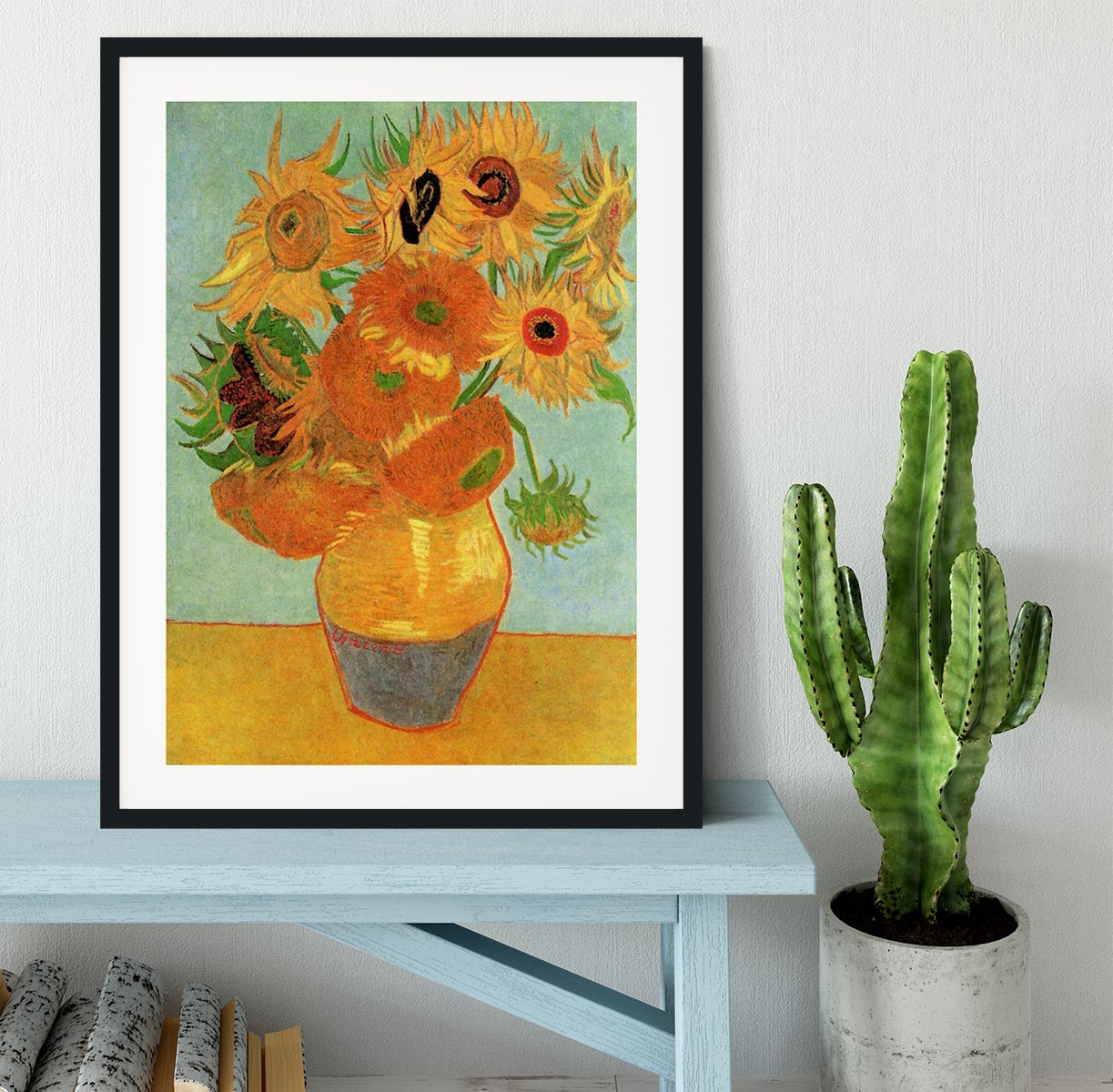 Still Life Vase with Twelve Sunflowers by Van Gogh Framed Print - Canvas Art Rocks - 1