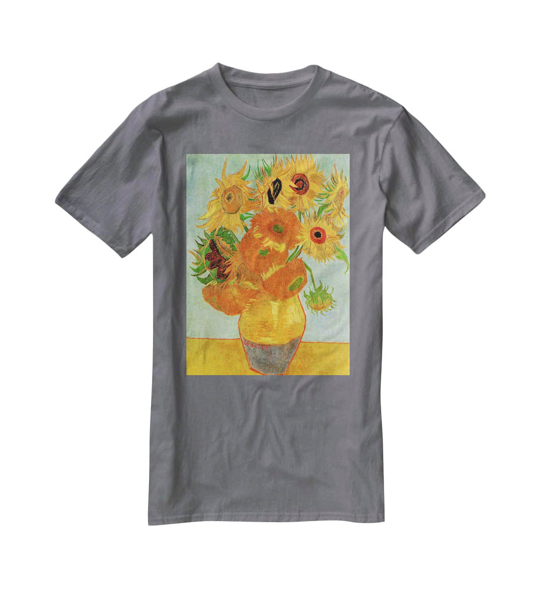 Still Life Vase with Twelve Sunflowers by Van Gogh T-Shirt - Canvas Art Rocks - 3