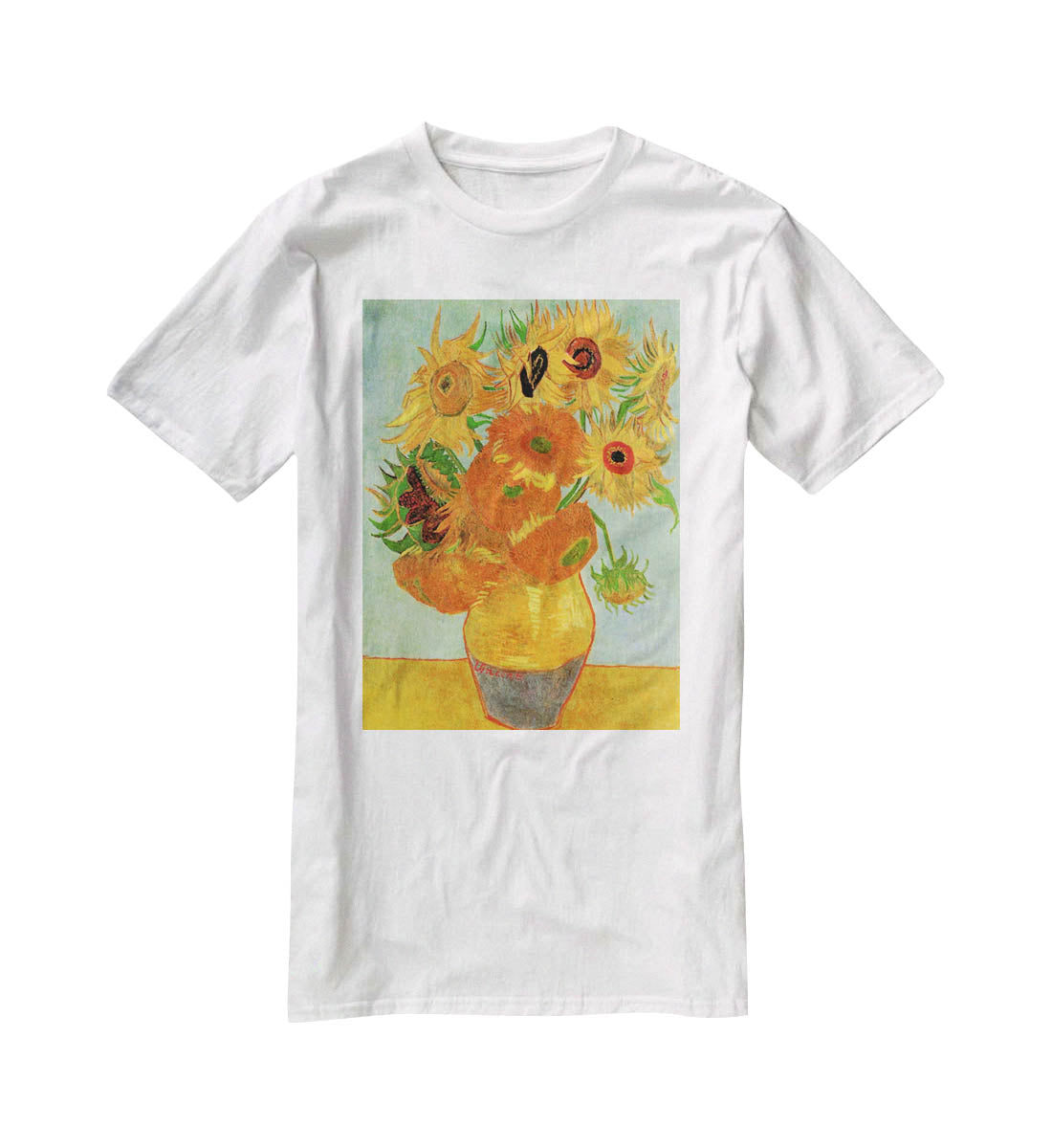 Still Life Vase with Twelve Sunflowers by Van Gogh T-Shirt - Canvas Art Rocks - 5