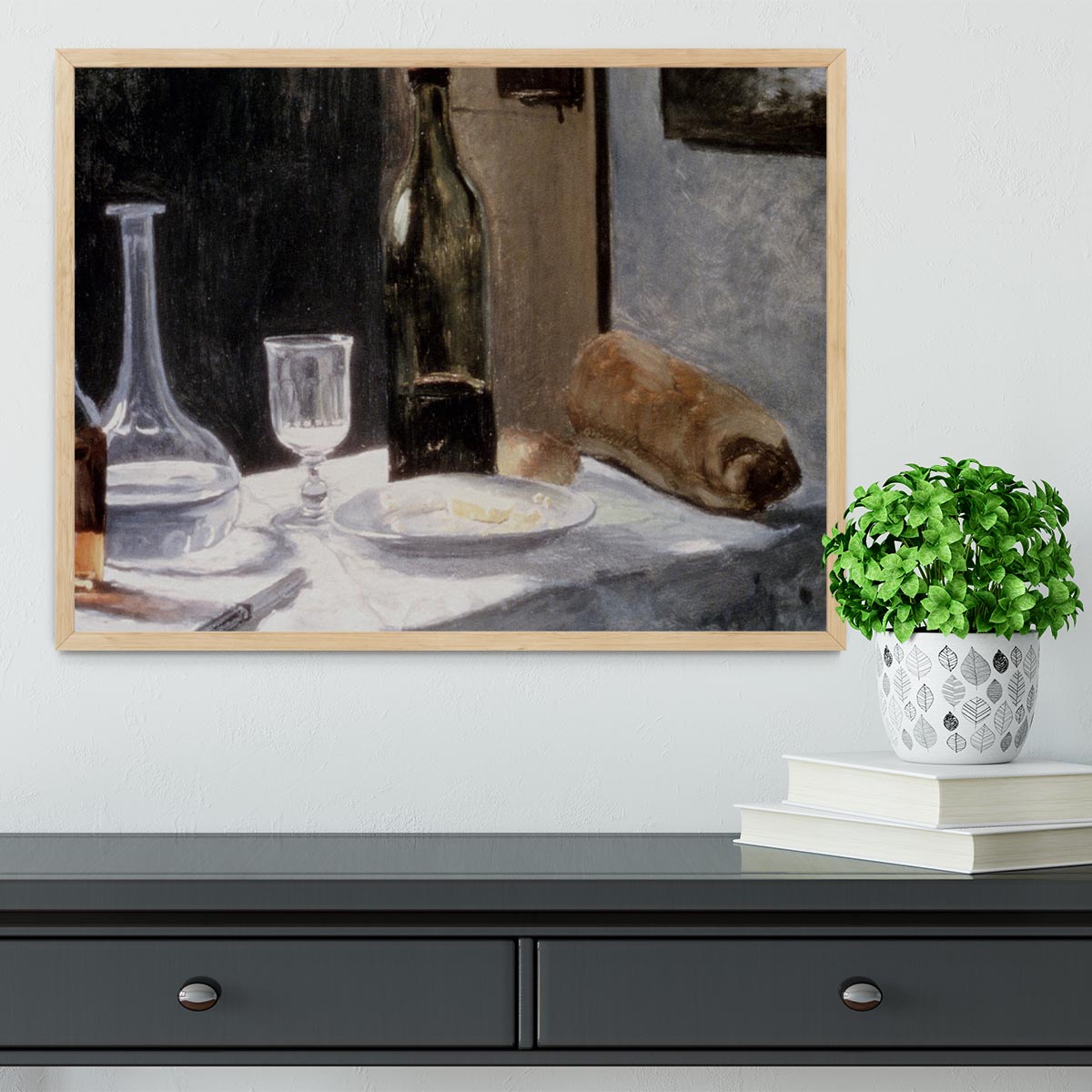 Still Life With Bottles by Monet Framed Print - Canvas Art Rocks - 4