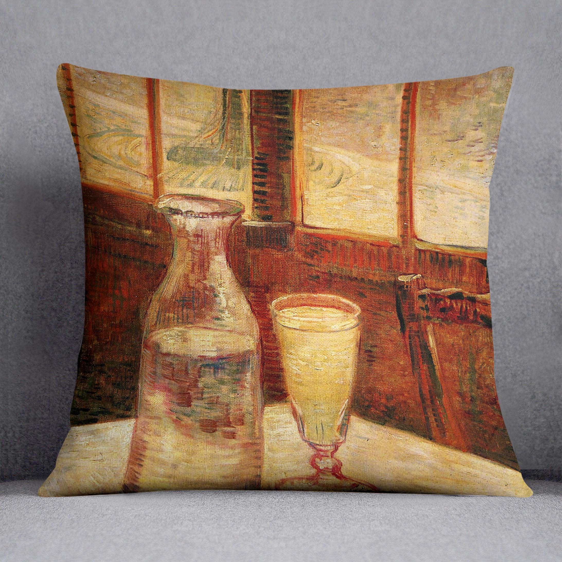 Still Life with Absinthe by Van Gogh Cushion