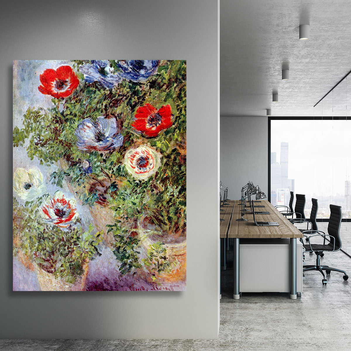 Still Life with Anemones by Monet Canvas Print or Poster - Canvas Art Rocks - 3