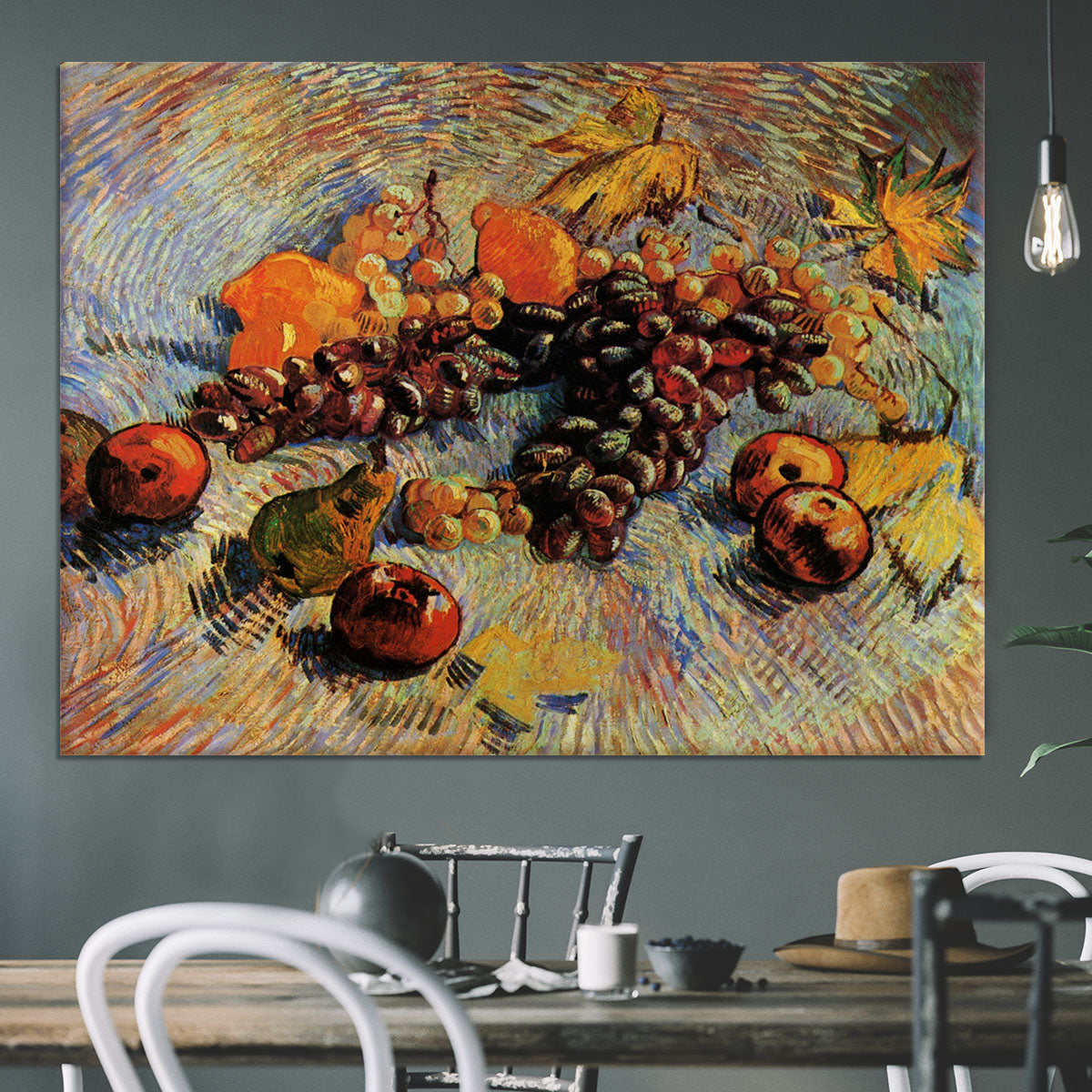 Still Life with Apples Pears Lemons and Grapes by Van Gogh Canvas Print or Poster - Canvas Art Rocks - 3