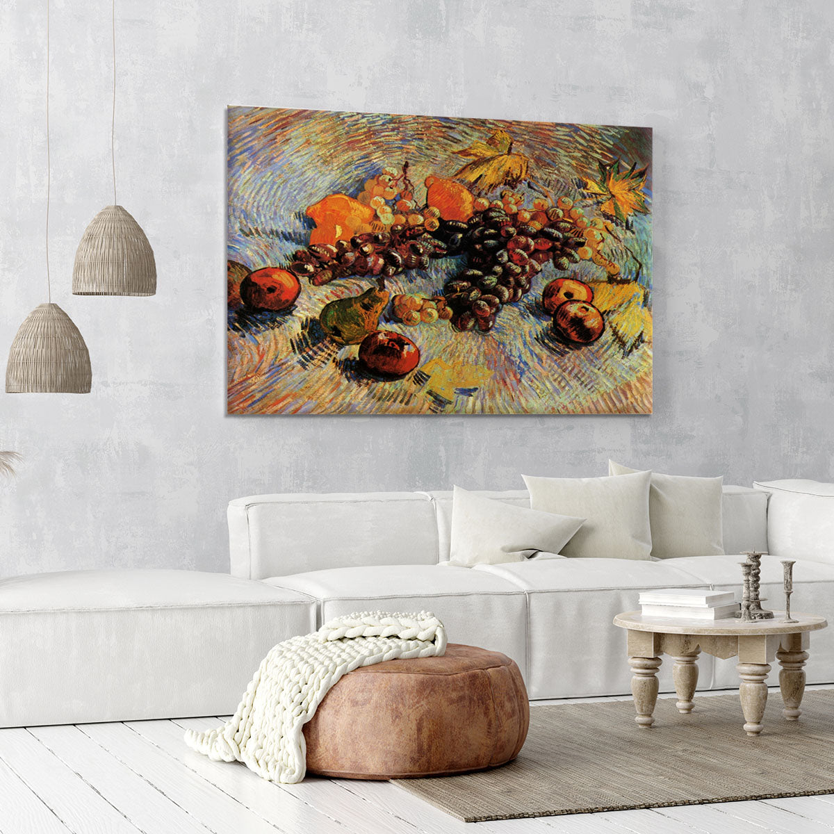Still Life with Apples Pears Lemons and Grapes by Van Gogh Canvas Print or Poster - Canvas Art Rocks - 6