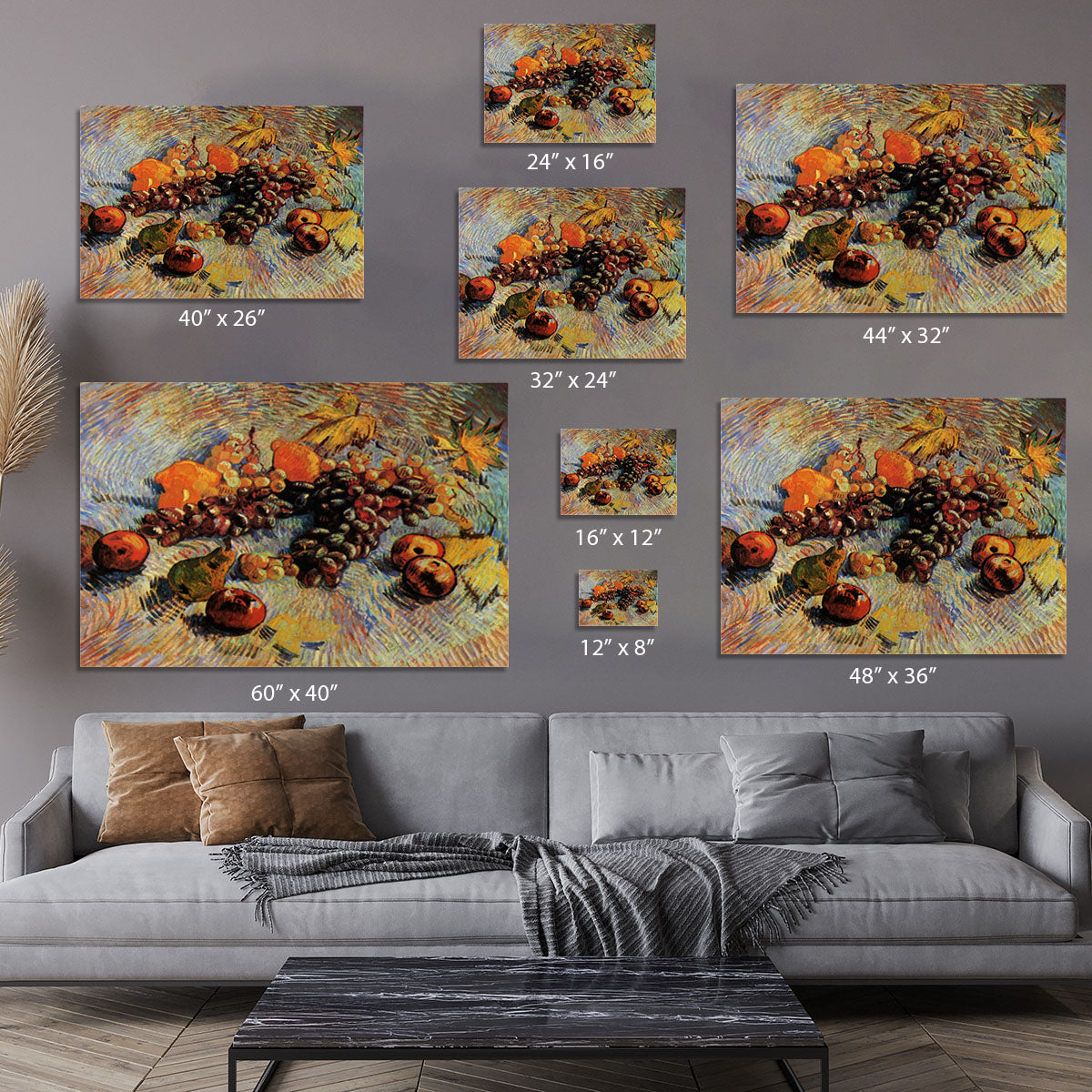 Still Life with Apples Pears Lemons and Grapes by Van Gogh Canvas Print or Poster - Canvas Art Rocks - 7
