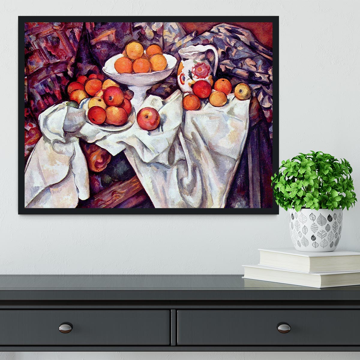 Still Life with Apples and Oranges by Cezanne Framed Print - Canvas Art Rocks - 2