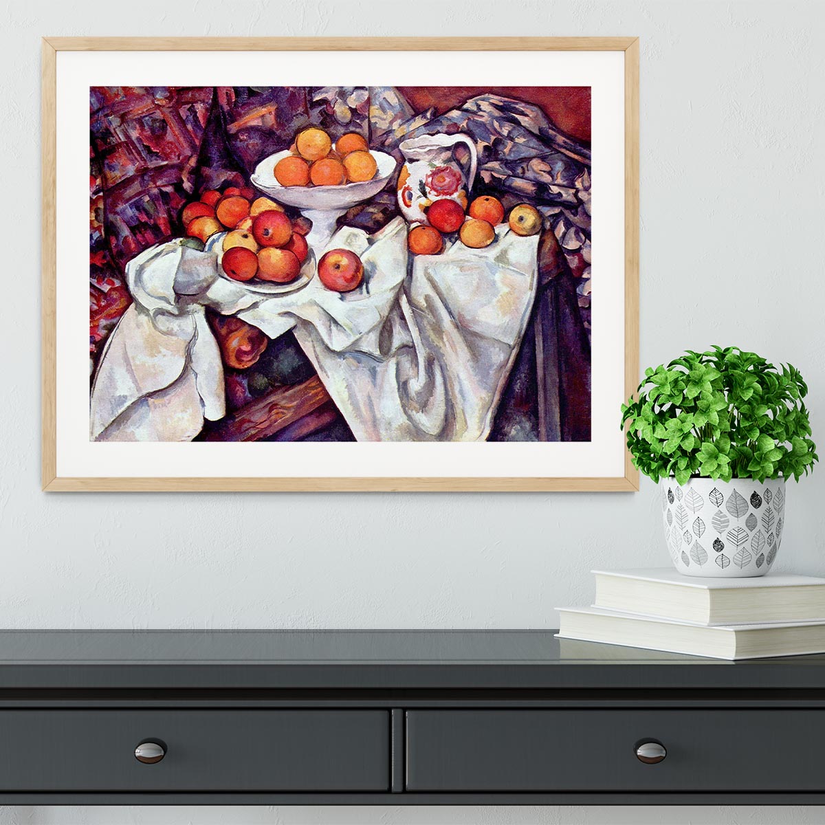 Still Life with Apples and Oranges by Cezanne Framed Print - Canvas Art Rocks - 3