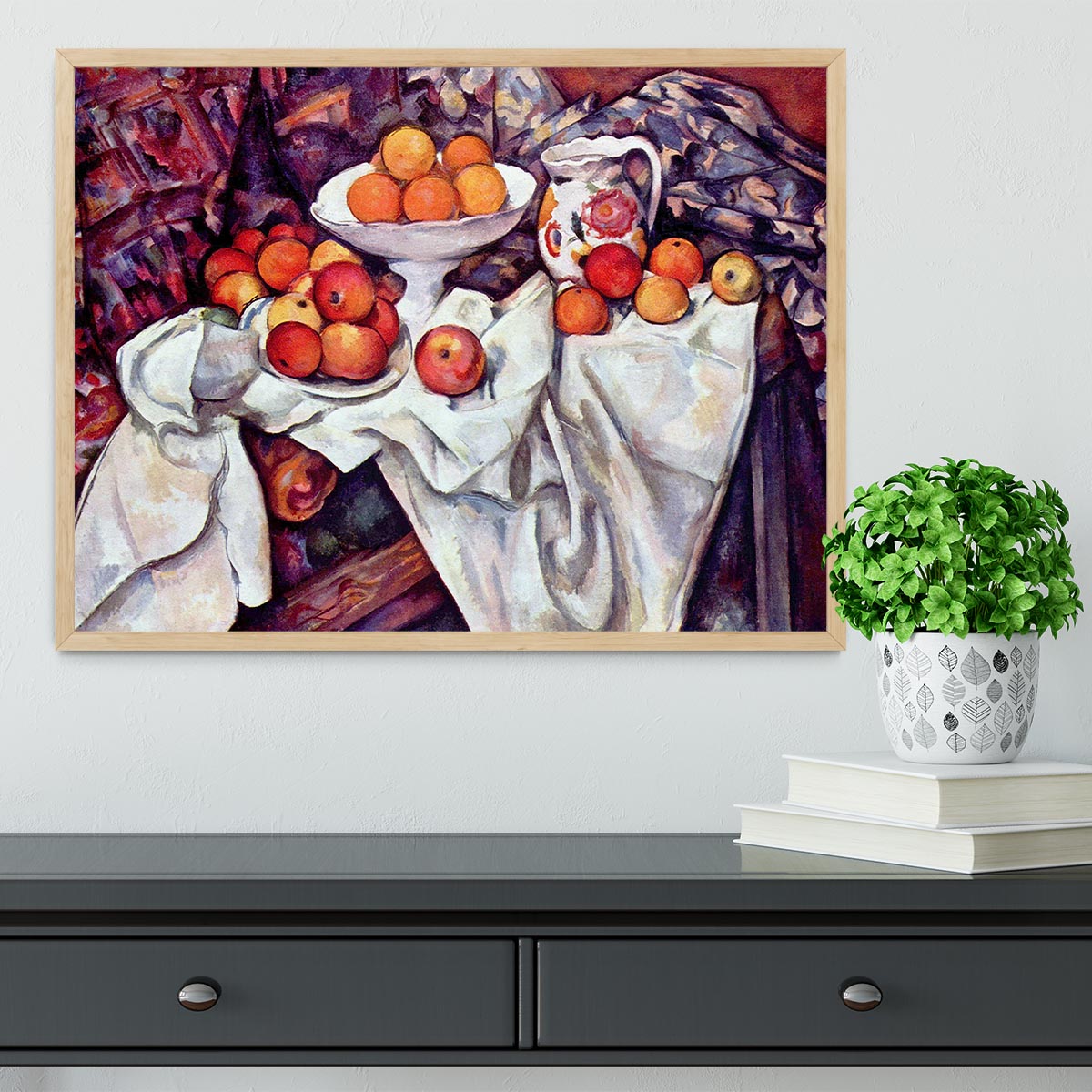 Still Life with Apples and Oranges by Cezanne Framed Print - Canvas Art Rocks - 4