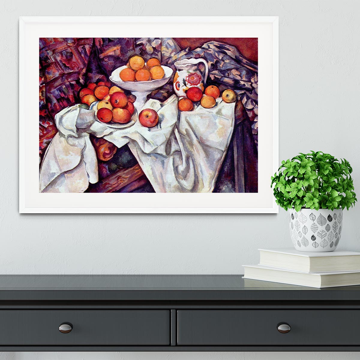 Still Life with Apples and Oranges by Cezanne Framed Print - Canvas Art Rocks - 5