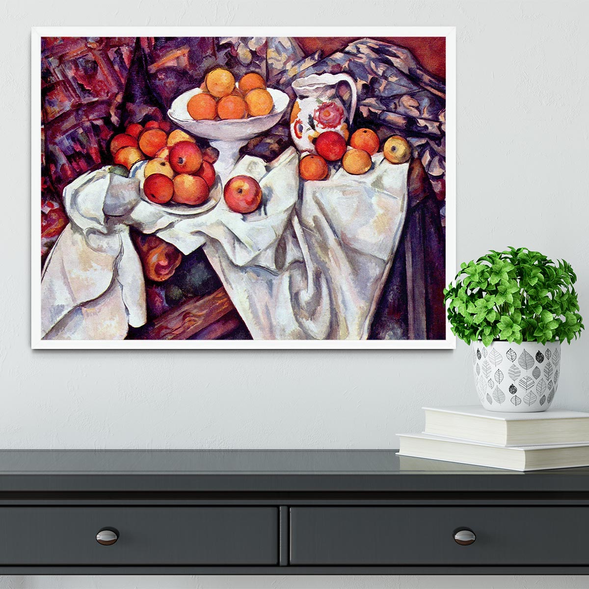 Still Life with Apples and Oranges by Cezanne Framed Print - Canvas Art Rocks -6