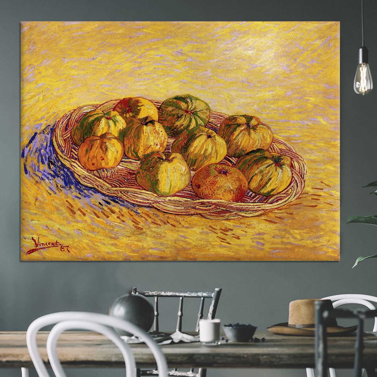 Still Life with Basket of Apples by Van Gogh Canvas Print or Poster - Canvas Art Rocks - 3