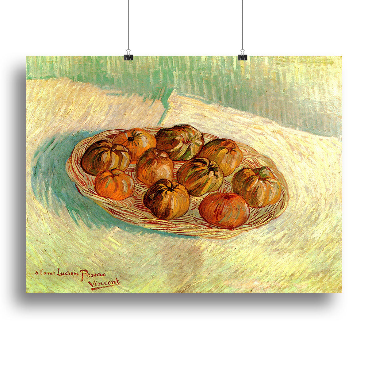 Still Life with Basket of Apples to Lucien Pissarro by Van Gogh Canvas Print or Poster - Canvas Art Rocks - 2