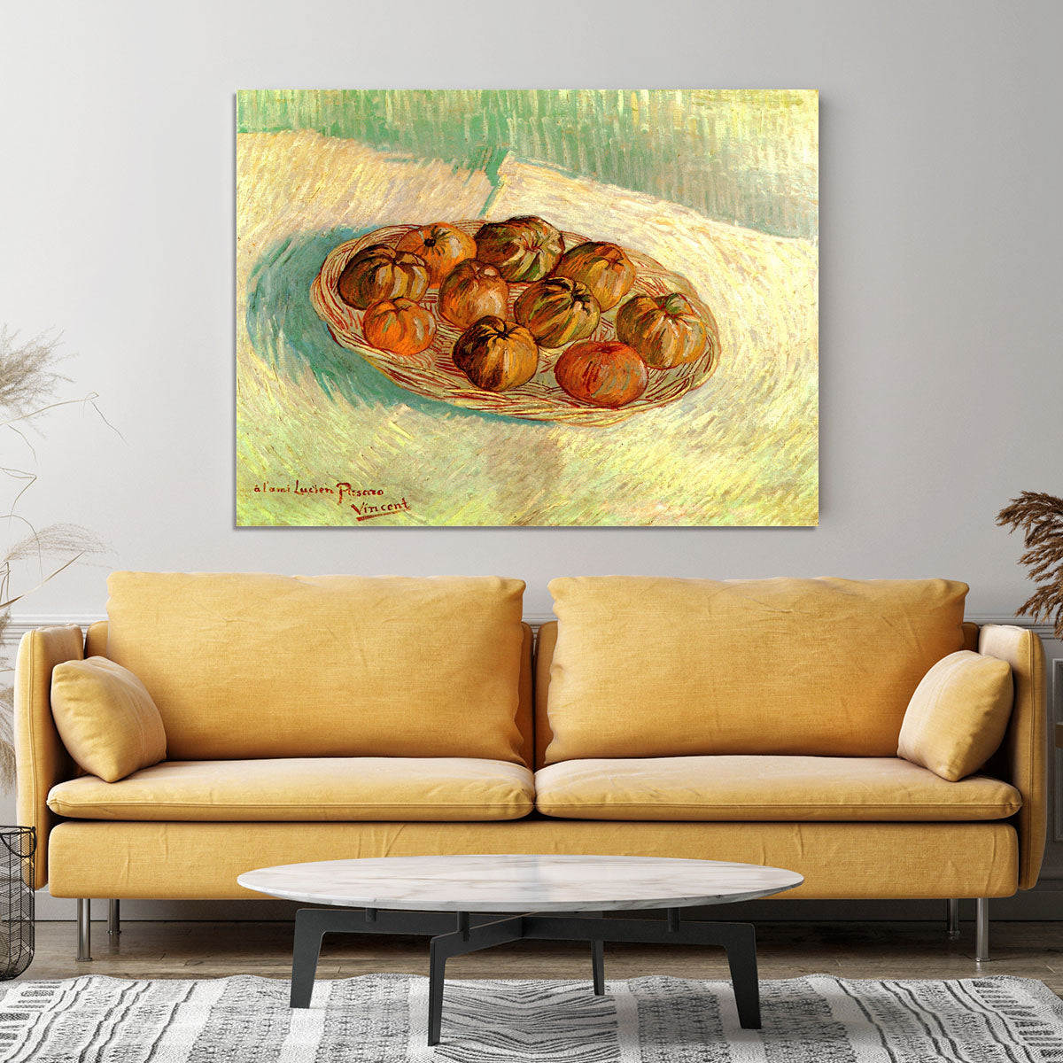 Still Life with Basket of Apples to Lucien Pissarro by Van Gogh Canvas Print or Poster - Canvas Art Rocks - 4
