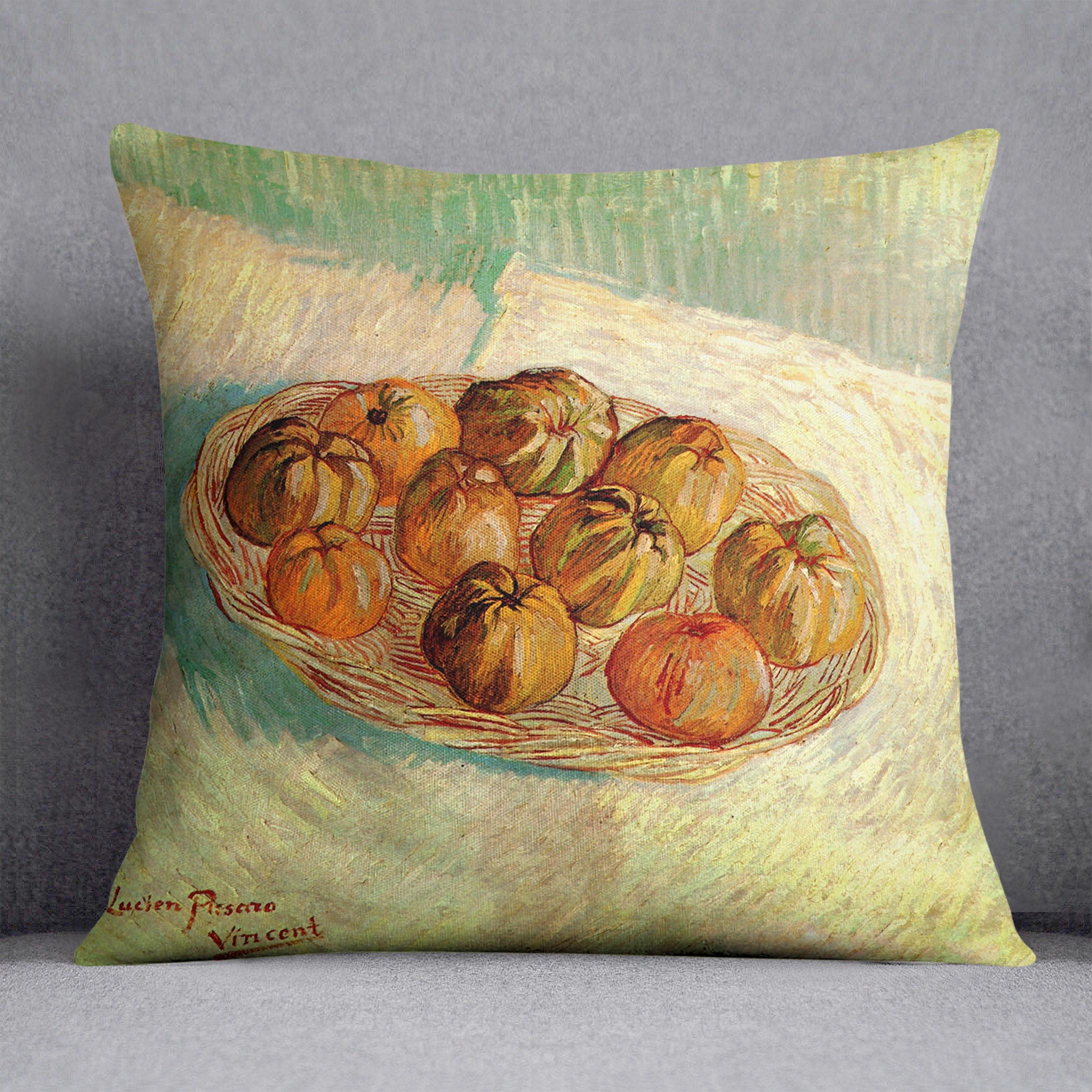 Still Life with Basket of Apples to Lucien Pissarro by Van Gogh Cushion
