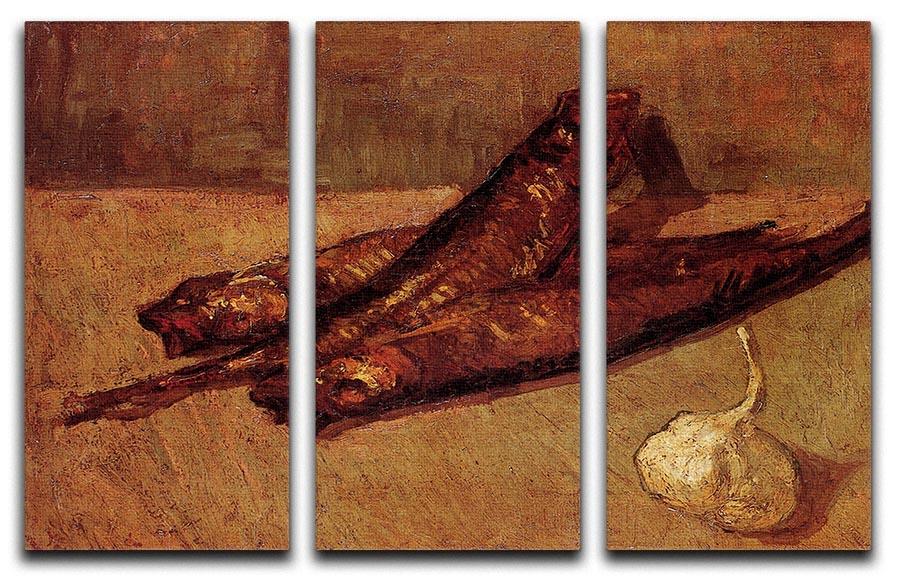 Still Life with Bloaters and Garlic by Van Gogh 3 Split Panel Canvas Print - Canvas Art Rocks - 4