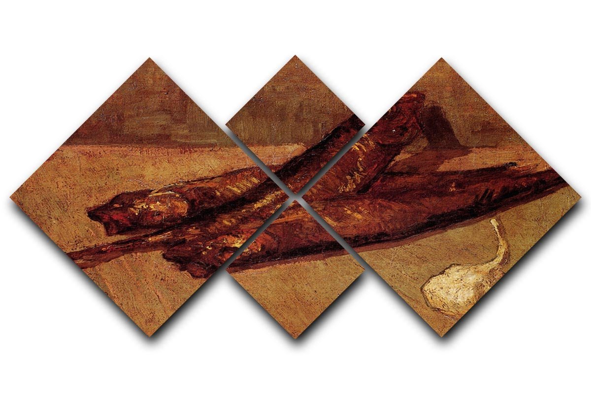 Still Life with Bloaters and Garlic by Van Gogh 4 Square Multi Panel Canvas  - Canvas Art Rocks - 1