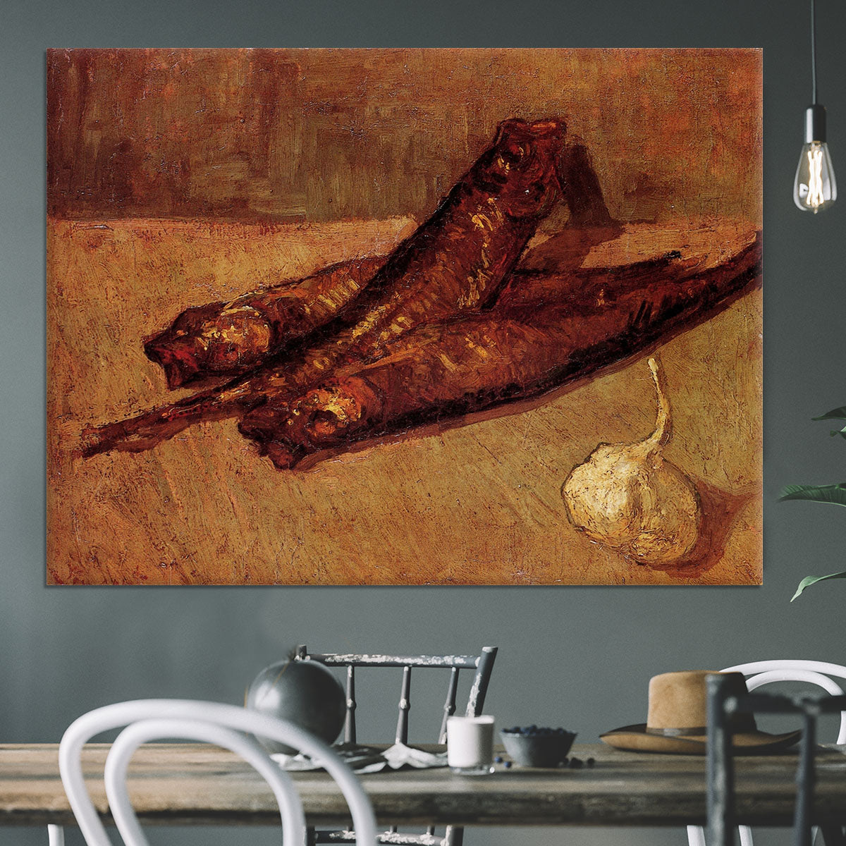Still Life with Bloaters and Garlic by Van Gogh Canvas Print or Poster - Canvas Art Rocks - 3