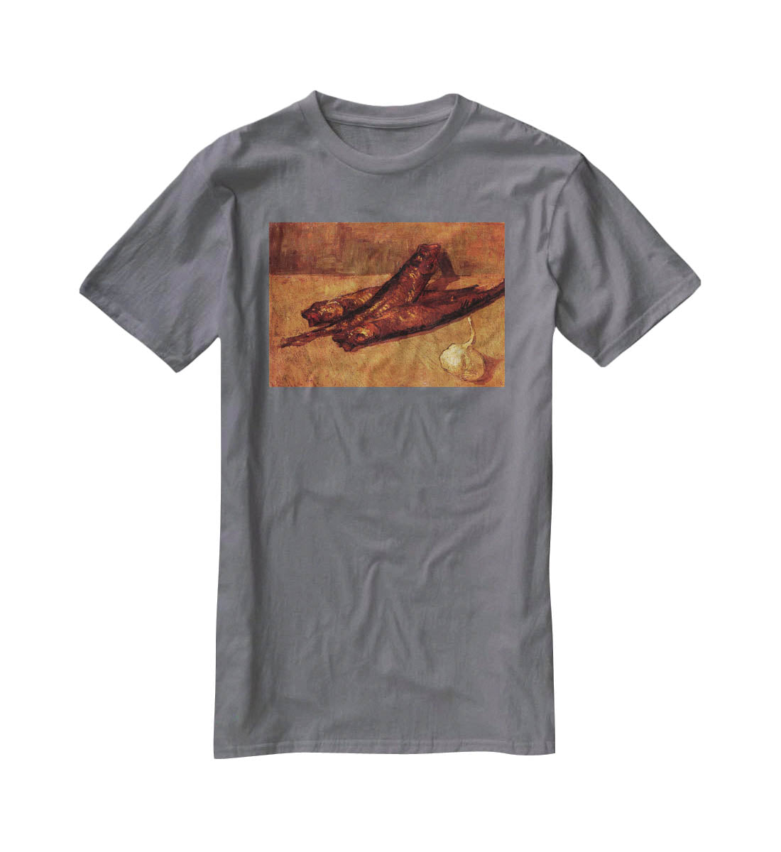 Still Life with Bloaters and Garlic by Van Gogh T-Shirt - Canvas Art Rocks - 3