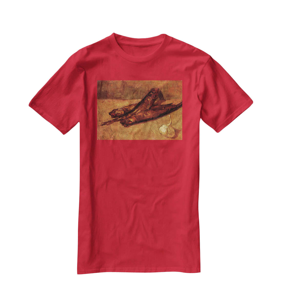 Still Life with Bloaters and Garlic by Van Gogh T-Shirt - Canvas Art Rocks - 4