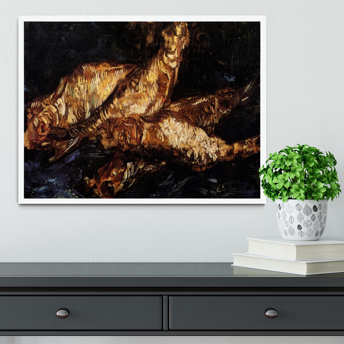 Still Life with Bloaters by Van Gogh Framed Print - Canvas Art Rocks -6