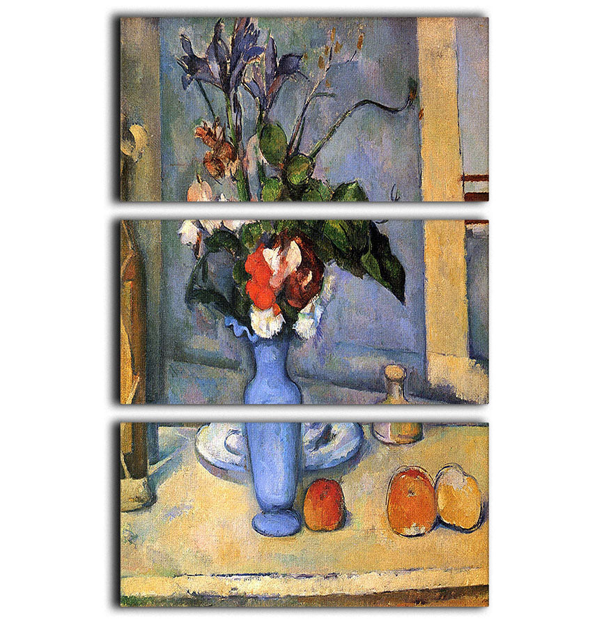 Still Life with Blue vase by Cezanne 3 Split Panel Canvas Print - Canvas Art Rocks - 1