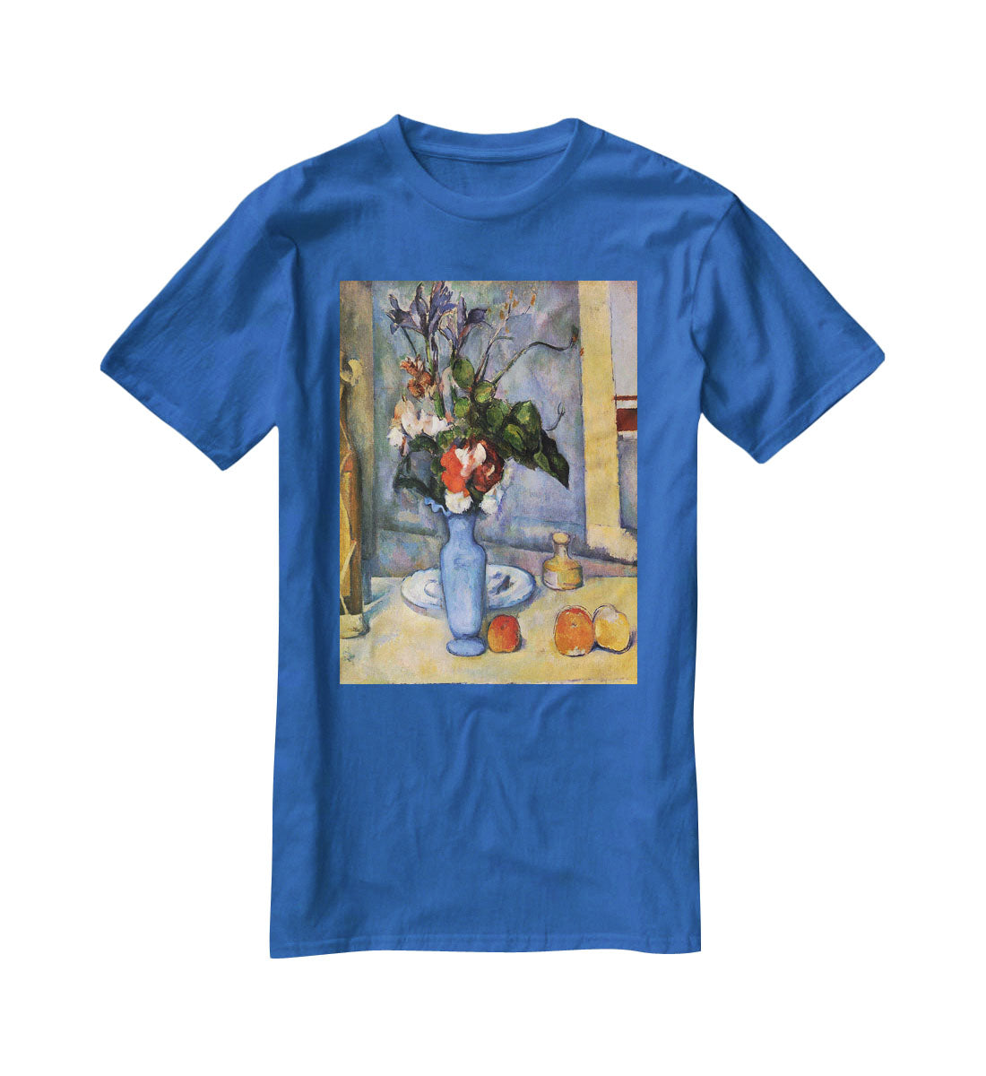 Still Life with Blue vase by Cezanne T-Shirt - Canvas Art Rocks - 2