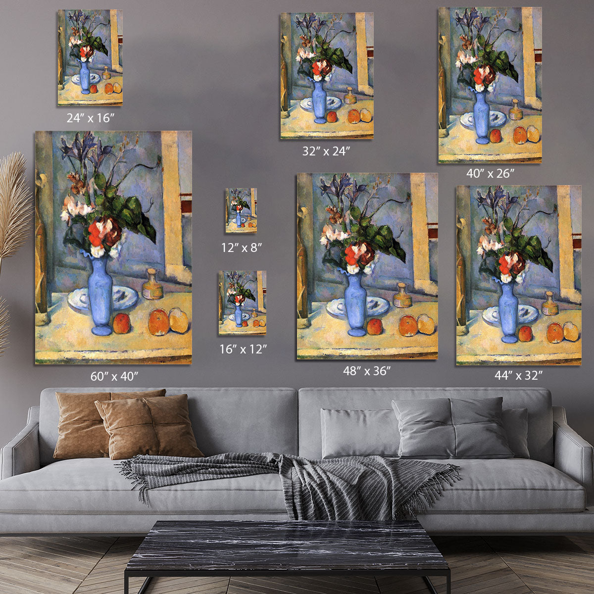 Still Life with Blue vase by Cezanne Canvas Print or Poster - Canvas Art Rocks - 7