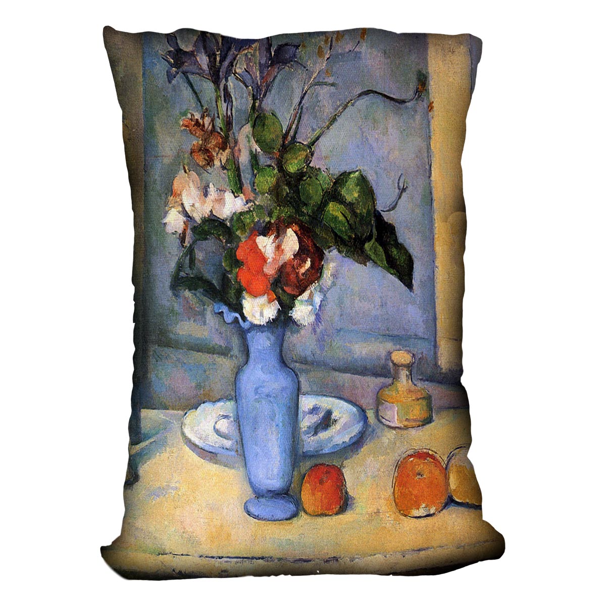 Still Life with Blue vase by Cezanne Cushion