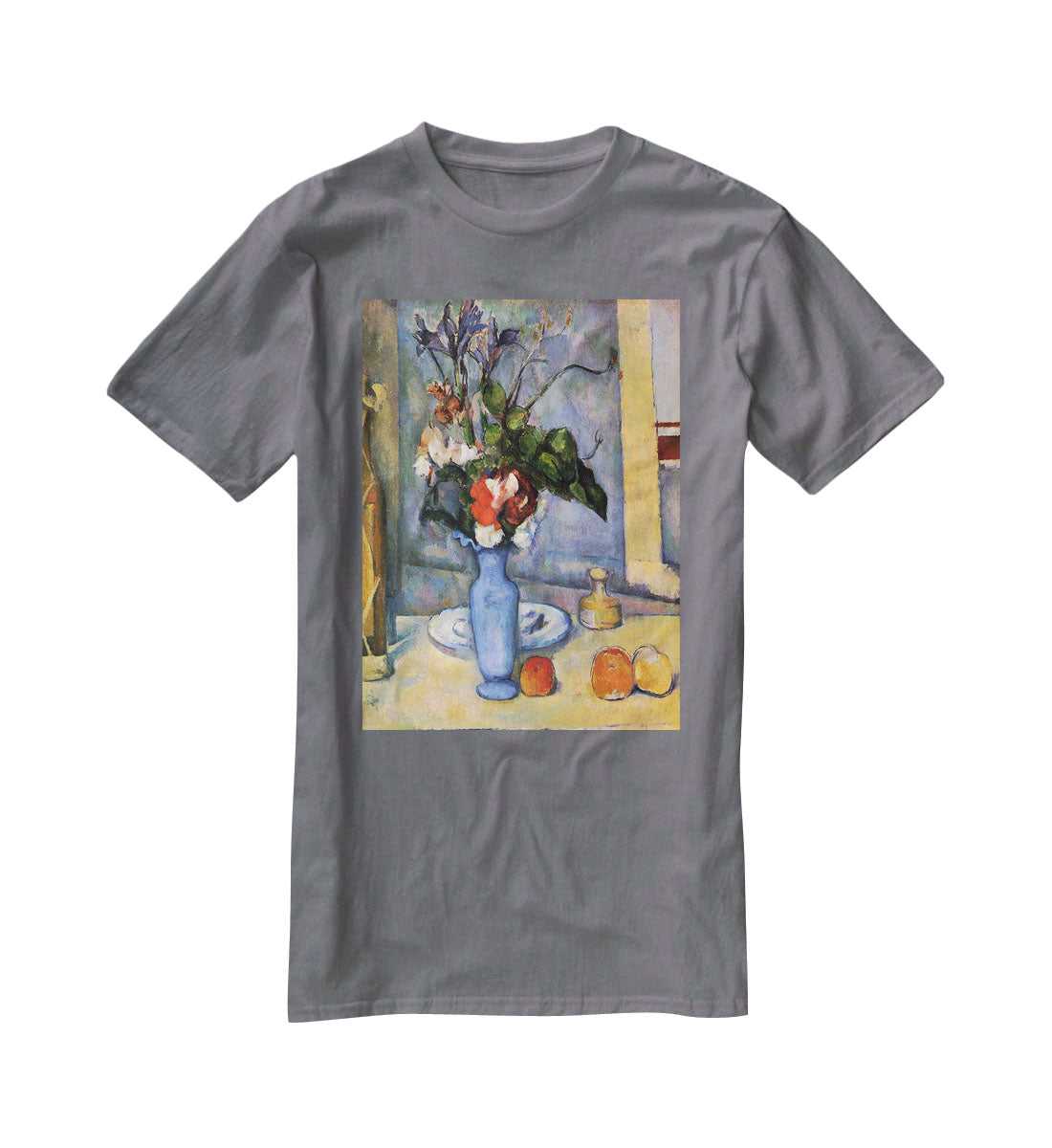 Still Life with Blue vase by Cezanne T-Shirt - Canvas Art Rocks - 3
