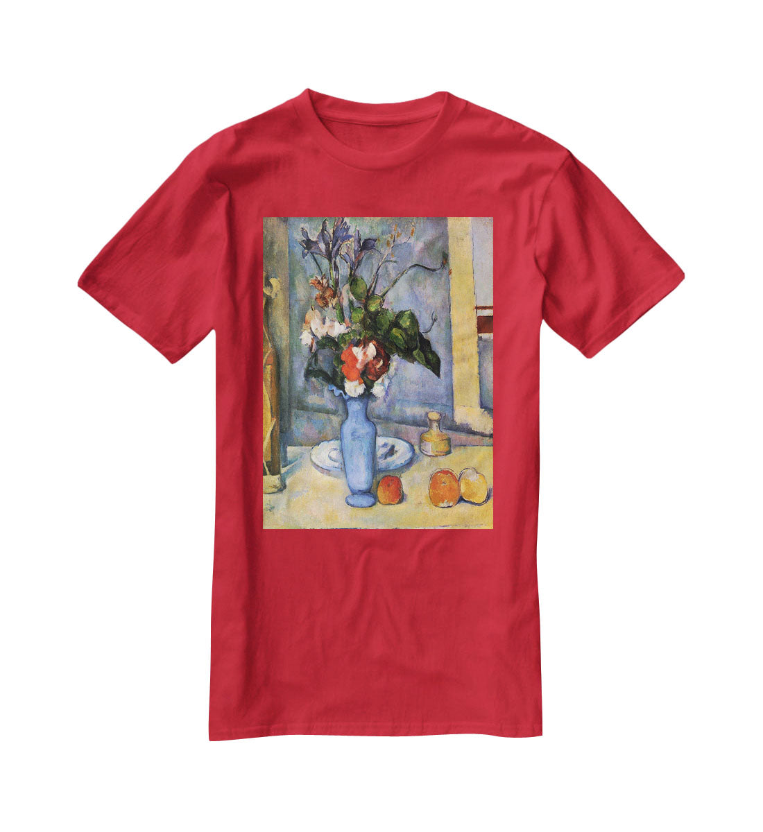 Still Life with Blue vase by Cezanne T-Shirt - Canvas Art Rocks - 4