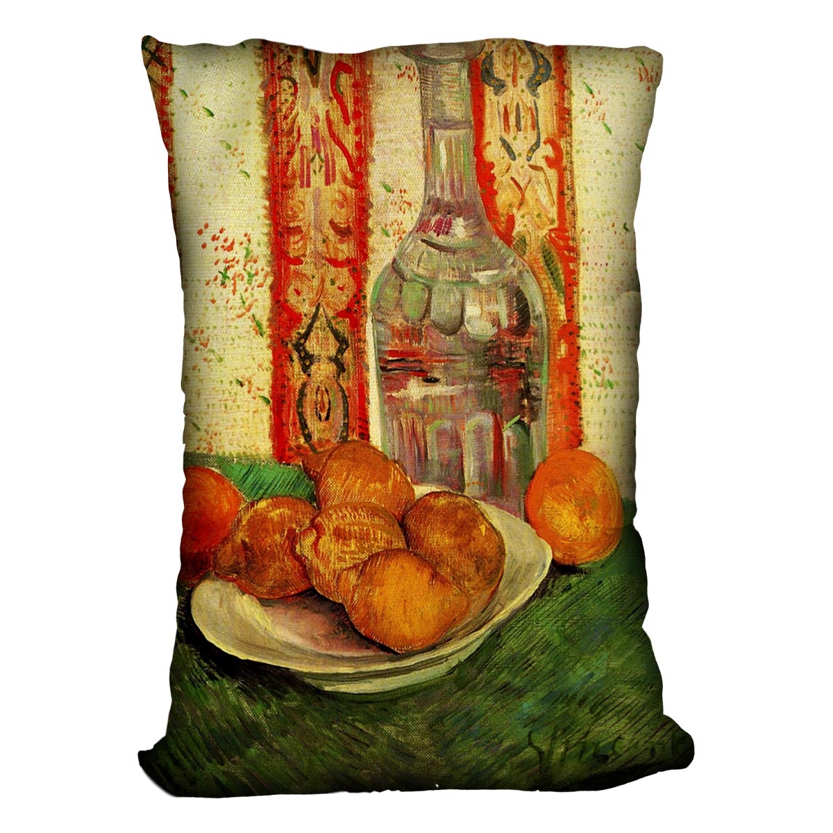 Still Life with Decanter and Lemons on a Plate by Van Gogh Cushion