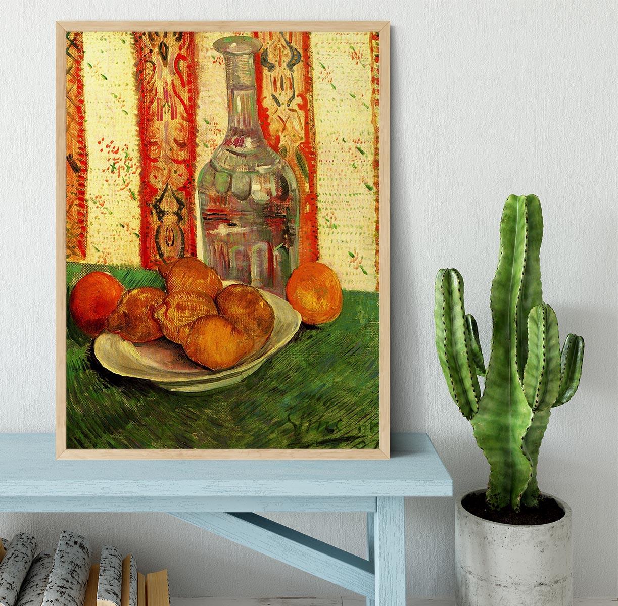 Still Life with Decanter and Lemons on a Plate by Van Gogh Framed Print - Canvas Art Rocks - 4
