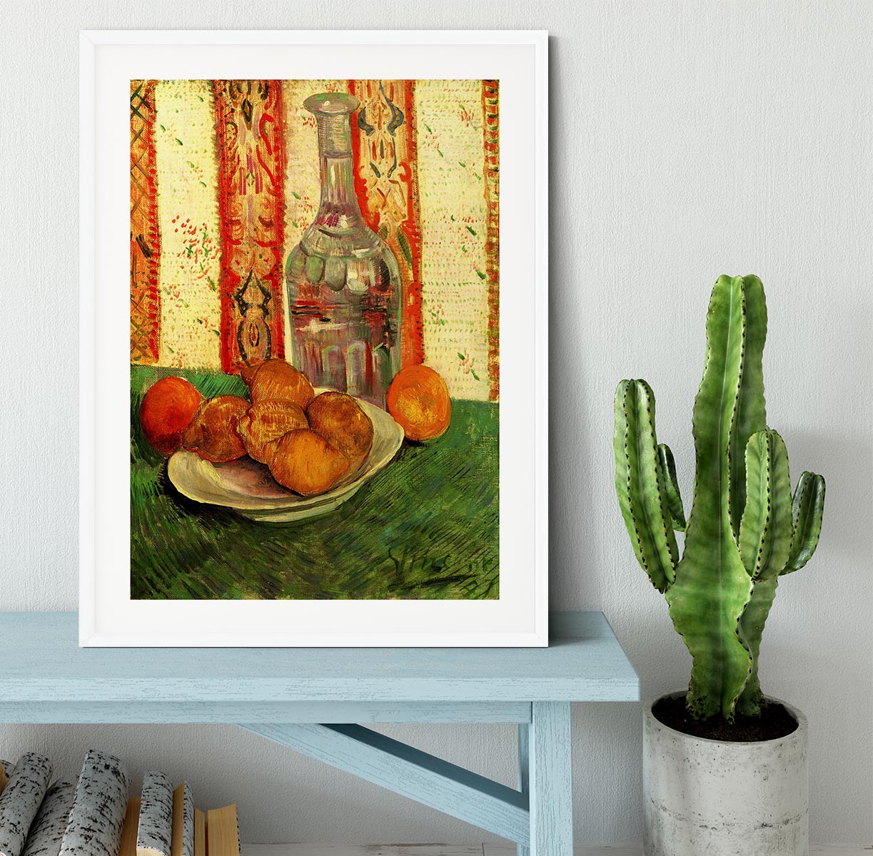 Still Life with Decanter and Lemons on a Plate by Van Gogh Framed Print - Canvas Art Rocks - 5