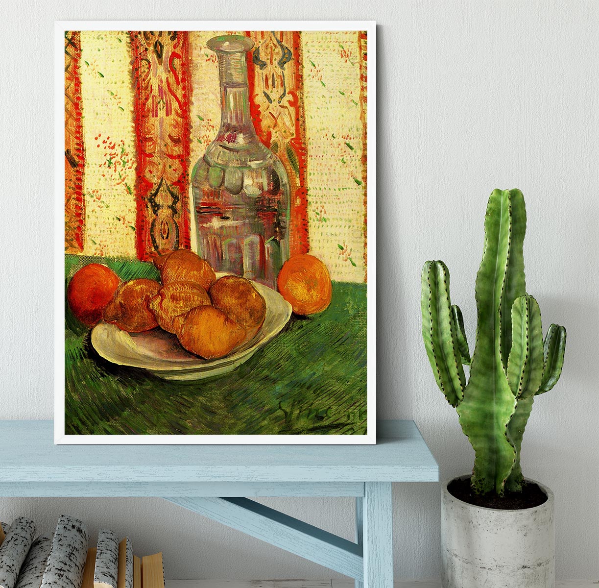 Still Life with Decanter and Lemons on a Plate by Van Gogh Framed Print - Canvas Art Rocks -6