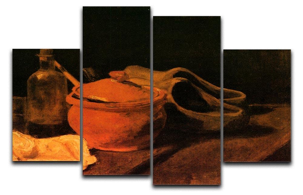 Still Life with Earthenware Bottle and Clogs by Van Gogh 4 Split Panel Canvas  - Canvas Art Rocks - 1