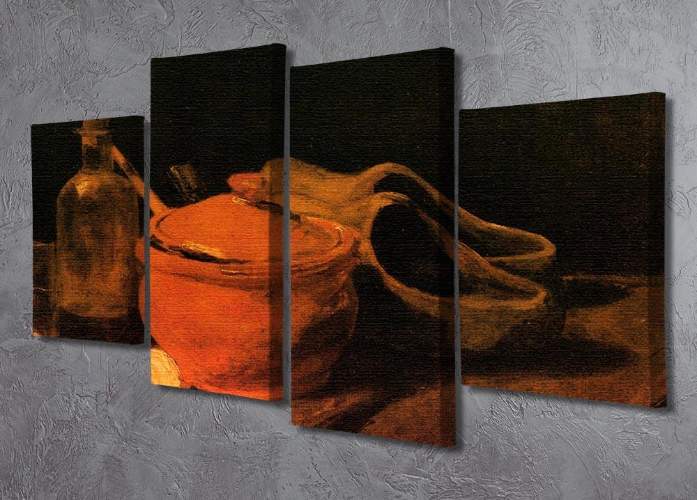 Still Life with Earthenware Bottle and Clogs by Van Gogh 4 Split Panel Canvas - Canvas Art Rocks - 2