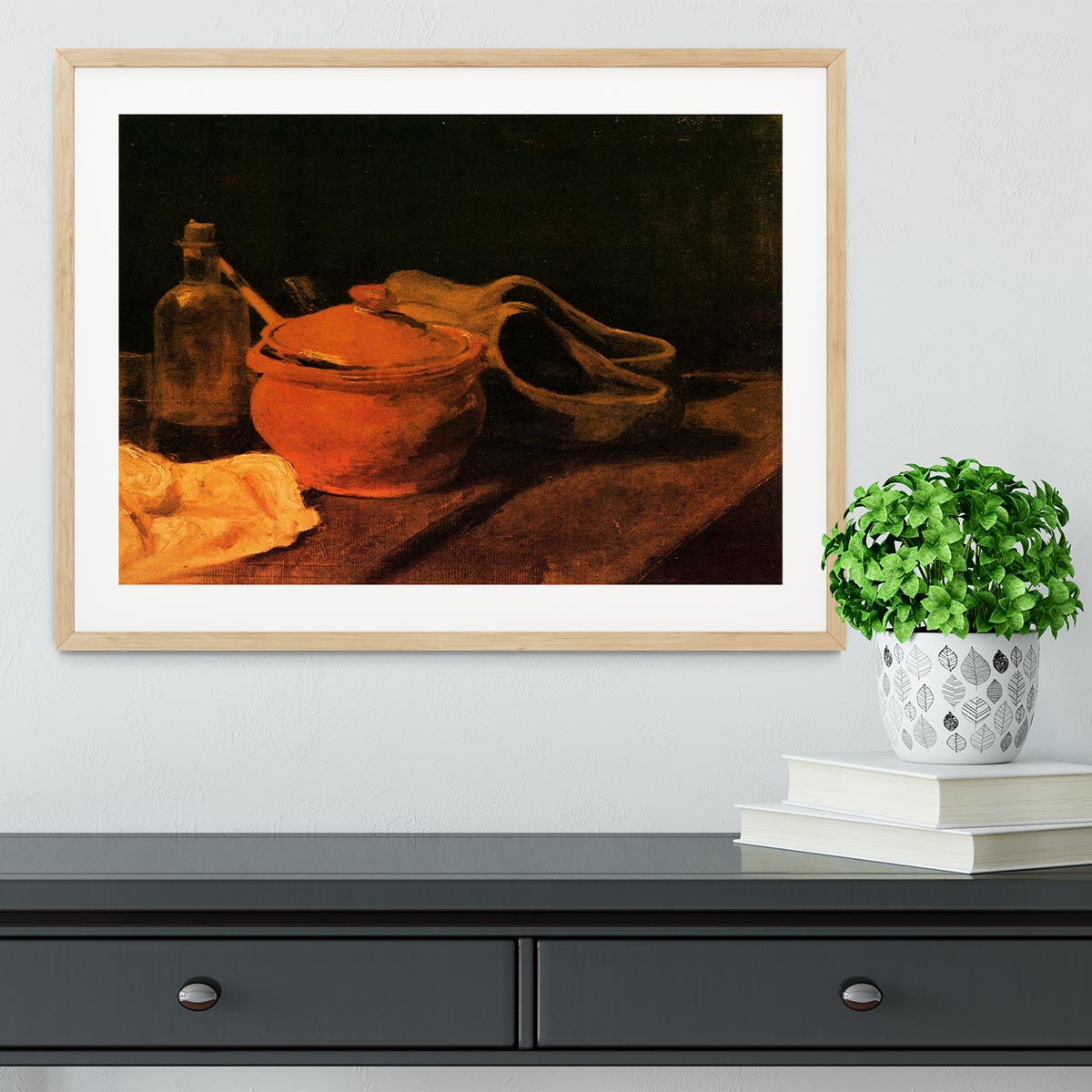 Still Life with Earthenware Bottle and Clogs by Van Gogh Framed Print - Canvas Art Rocks - 3