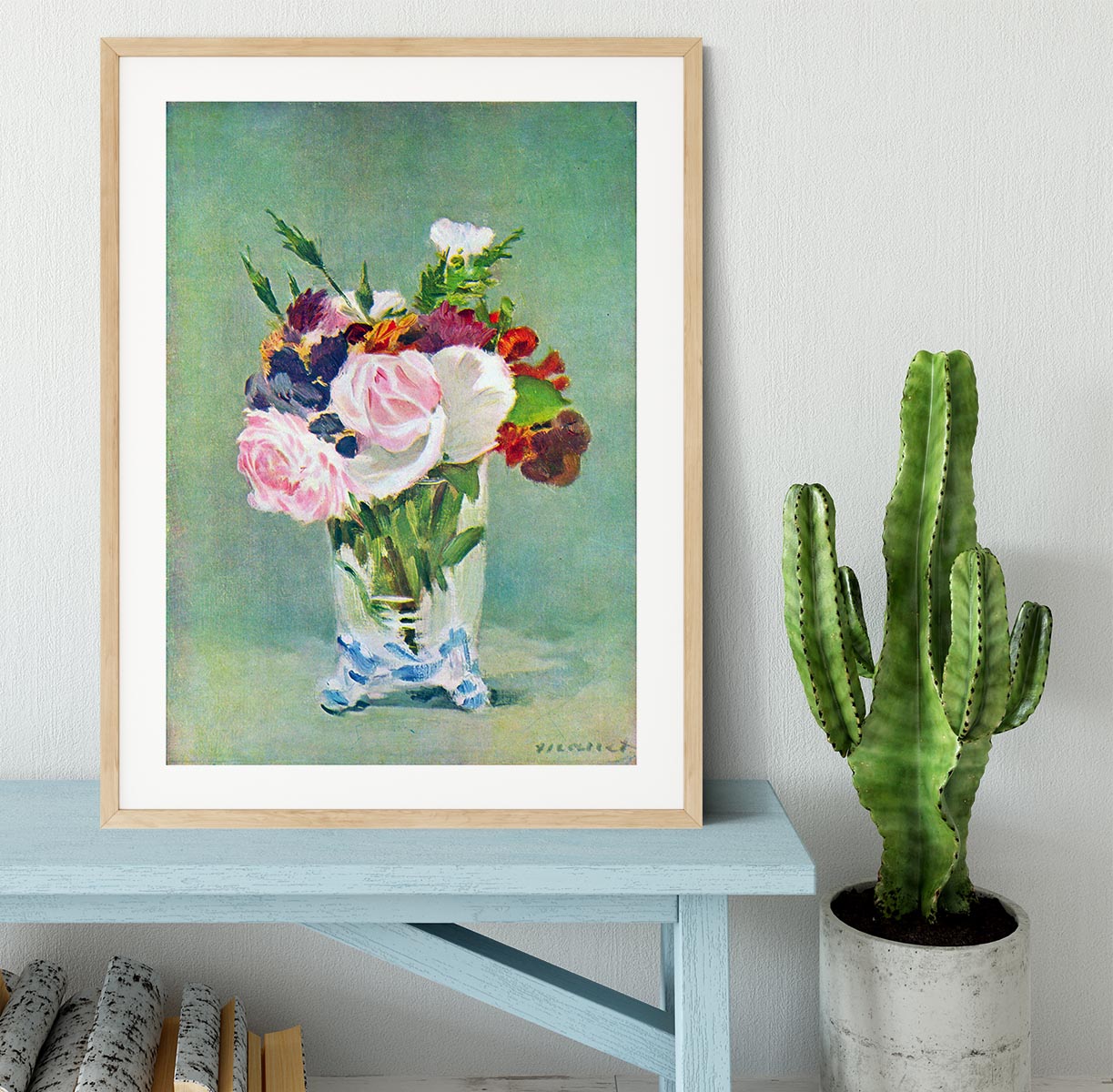 Still Life with Flowers 2 by Manet Framed Print - Canvas Art Rocks - 3