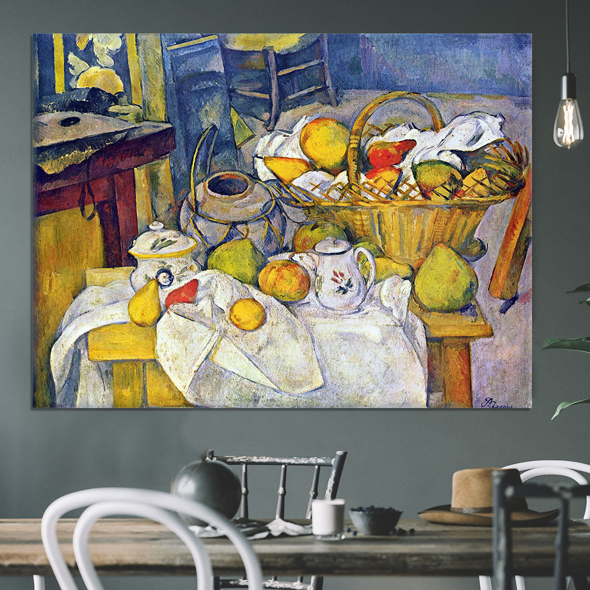 Still Life with Fruit Basket by Cezanne Canvas Print or Poster - Canvas Art Rocks - 3