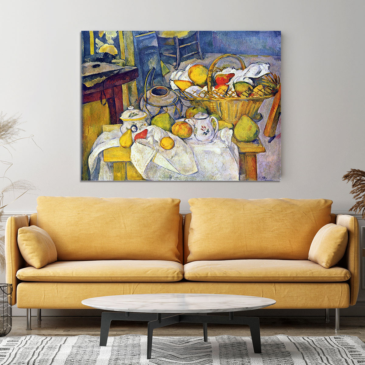 Still Life with Fruit Basket by Cezanne Canvas Print or Poster - Canvas Art Rocks - 4
