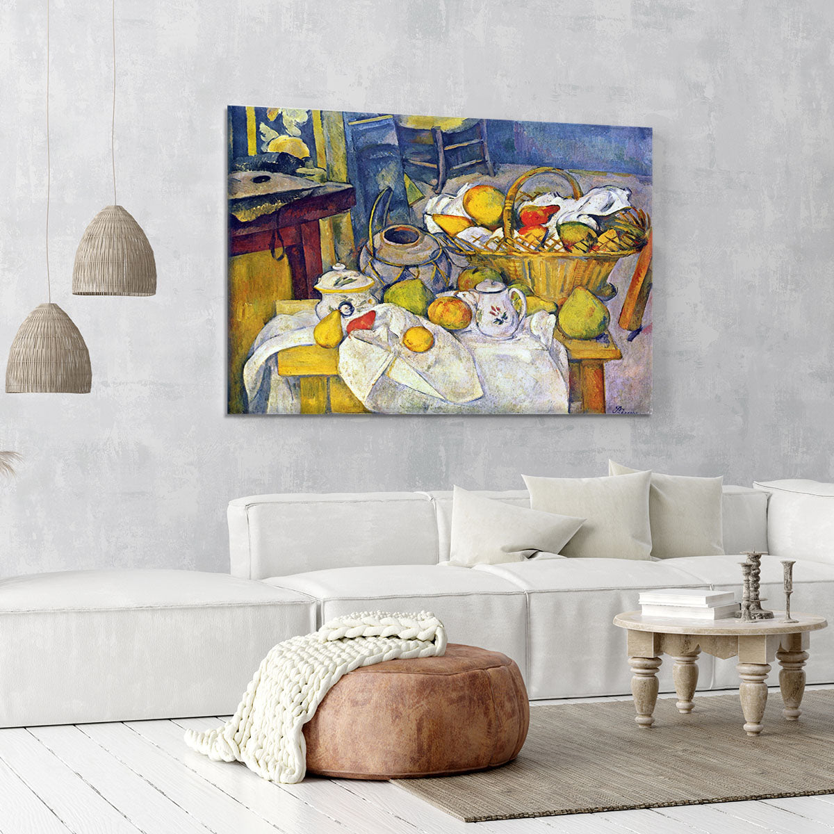Still Life with Fruit Basket by Cezanne Canvas Print or Poster - Canvas Art Rocks - 6