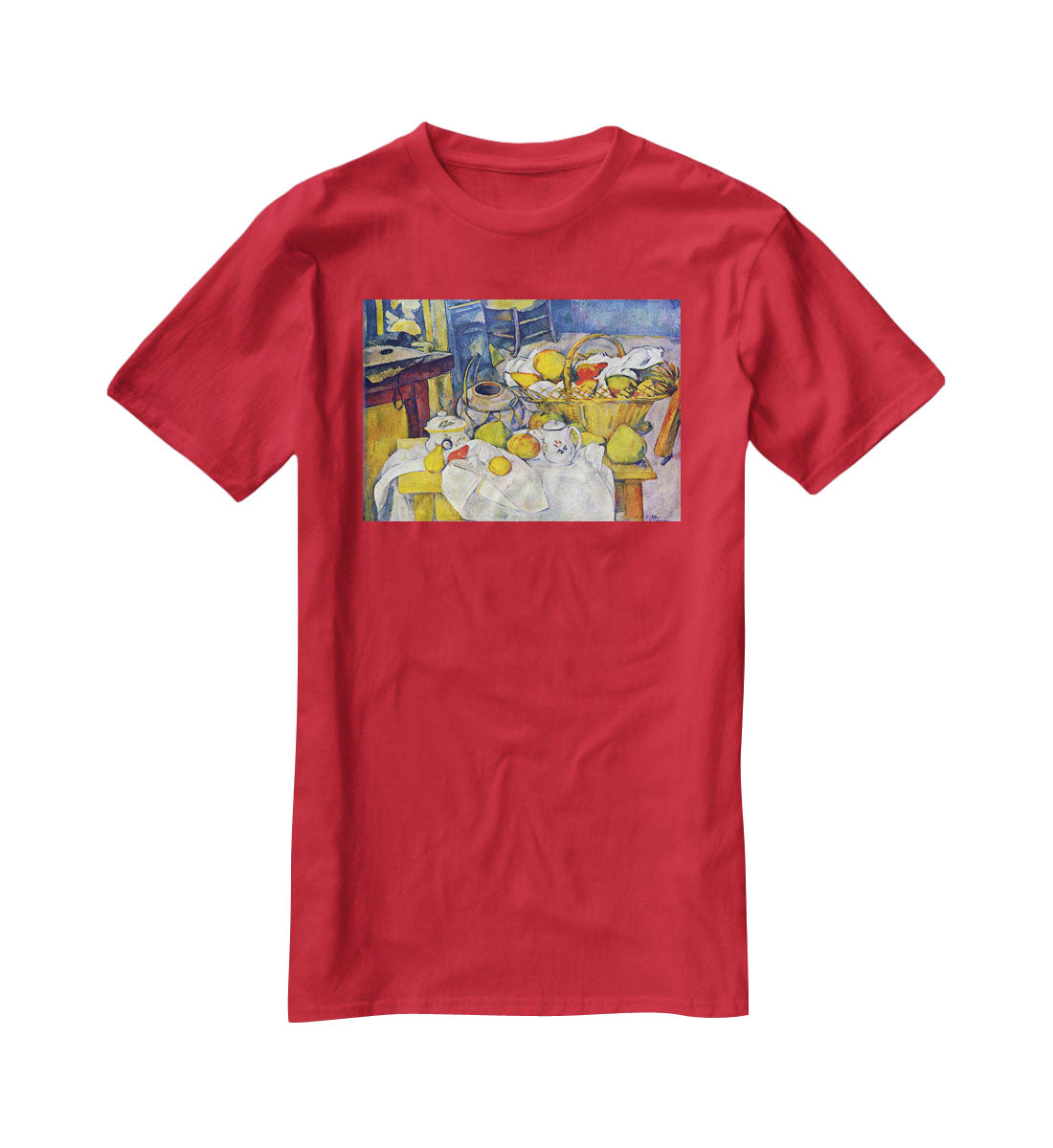 Still Life with Fruit Basket by Cezanne T-Shirt - Canvas Art Rocks - 4