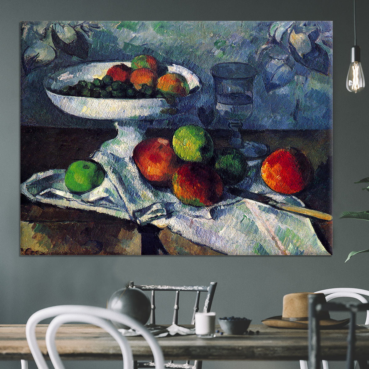 Still Life with Fruit Bowl by Cezanne Canvas Print or Poster - Canvas Art Rocks - 3