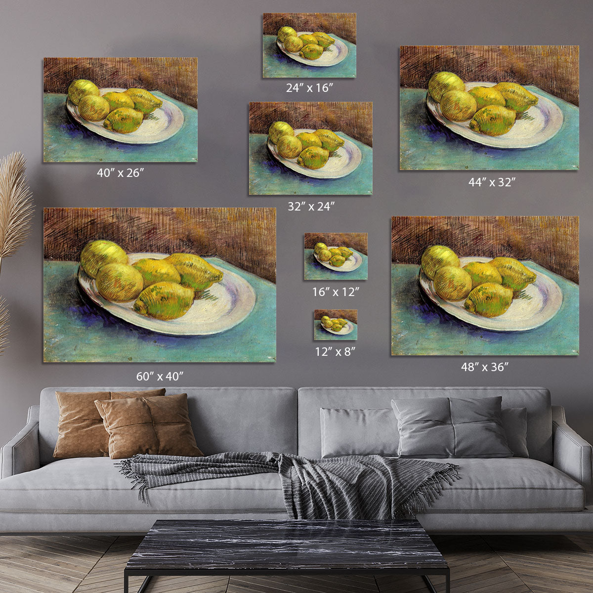 Still Life with Lemons on a Plate by Van Gogh Canvas Print or Poster - Canvas Art Rocks - 7