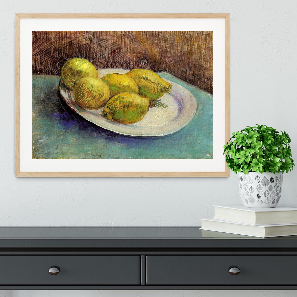 Still Life with Lemons on a Plate by Van Gogh Framed Print - Canvas Art Rocks - 3