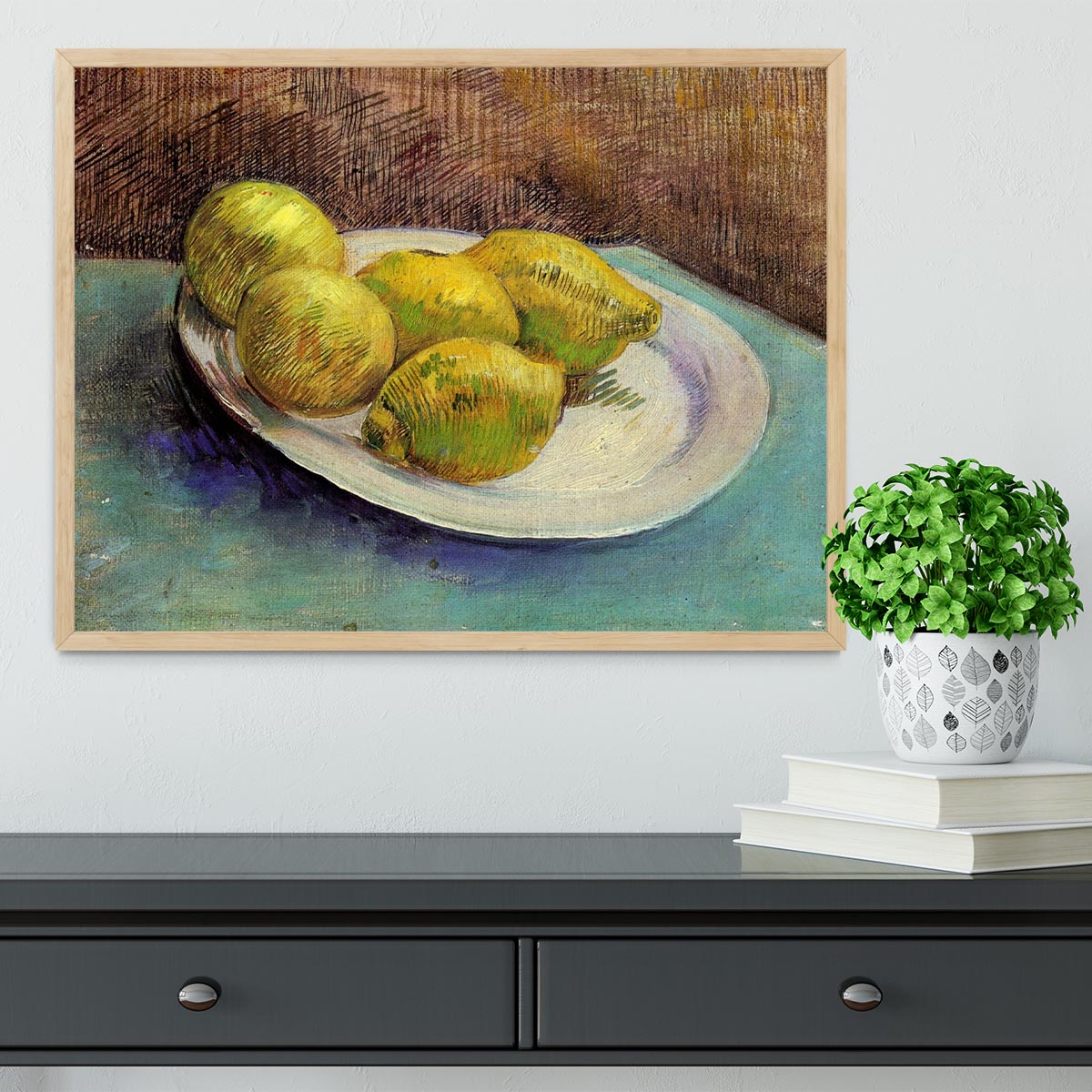 Still Life with Lemons on a Plate by Van Gogh Framed Print - Canvas Art Rocks - 4