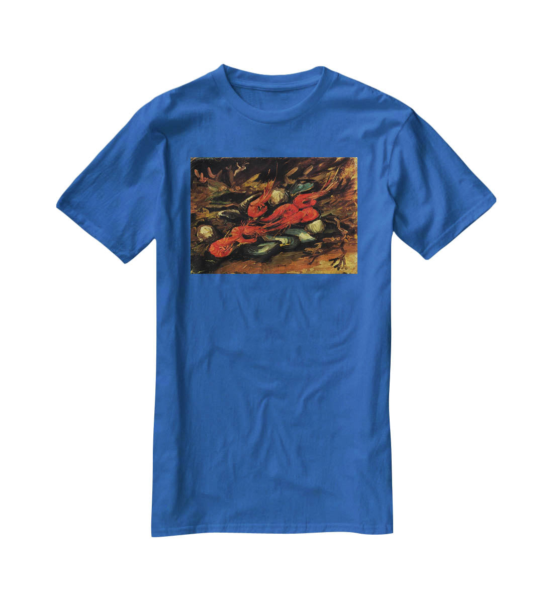 Still Life with Mussels and Shrimps by Van Gogh T-Shirt - Canvas Art Rocks - 2
