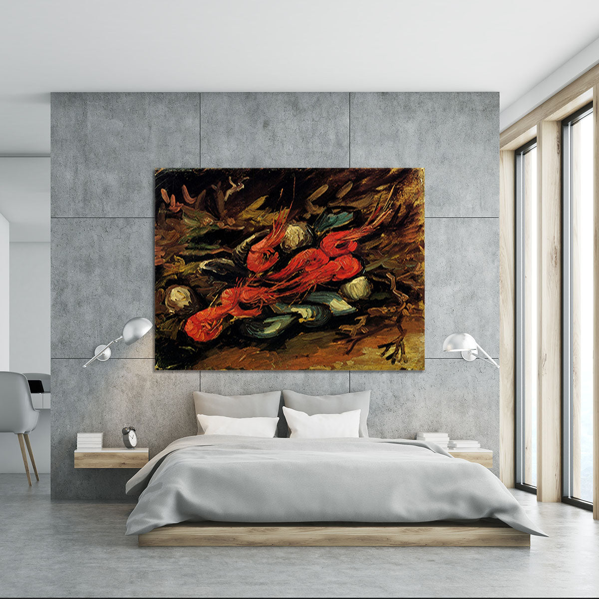 Still Life with Mussels and Shrimps by Van Gogh Canvas Print or Poster - Canvas Art Rocks - 5